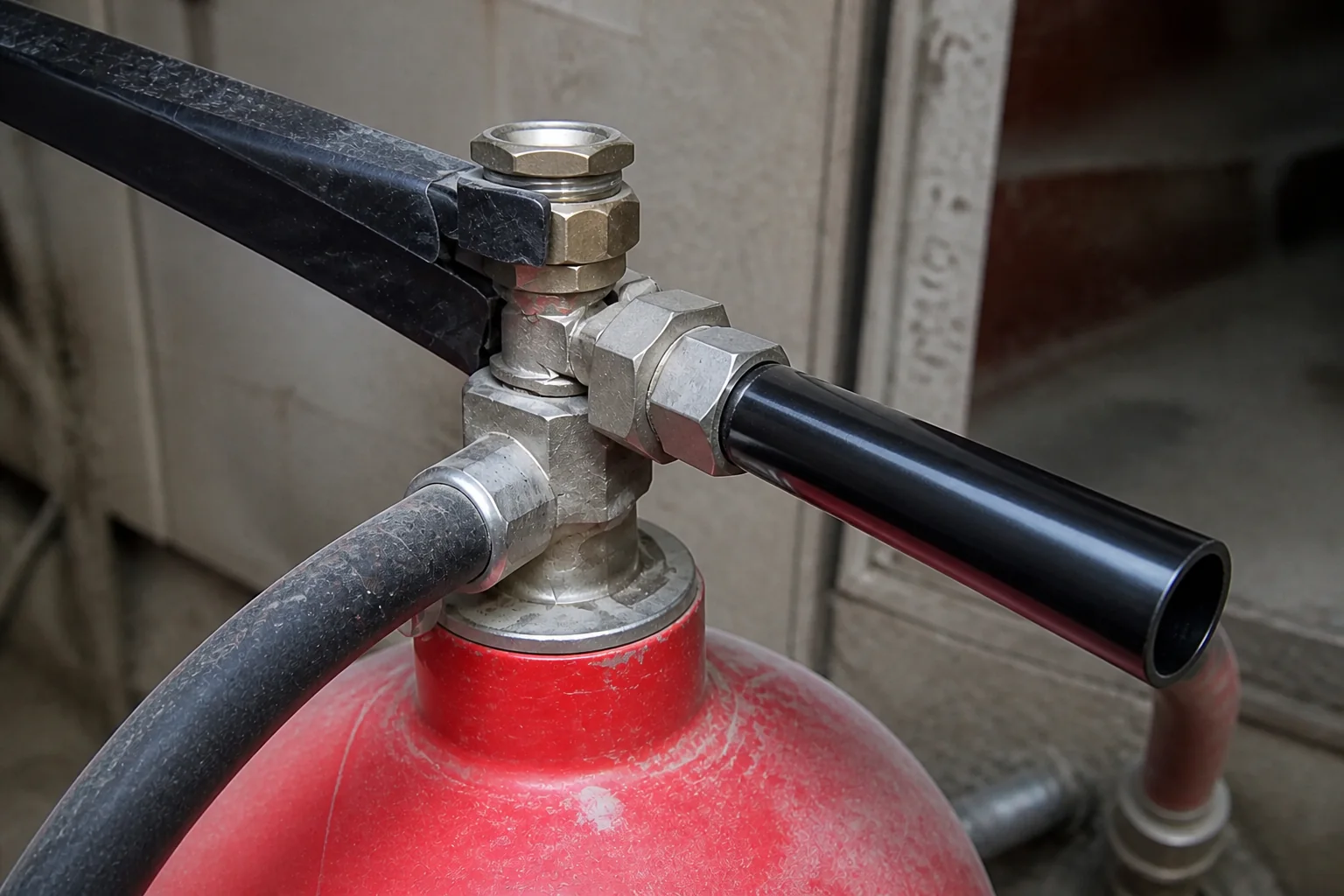 Repaired pipe and horn after replacement